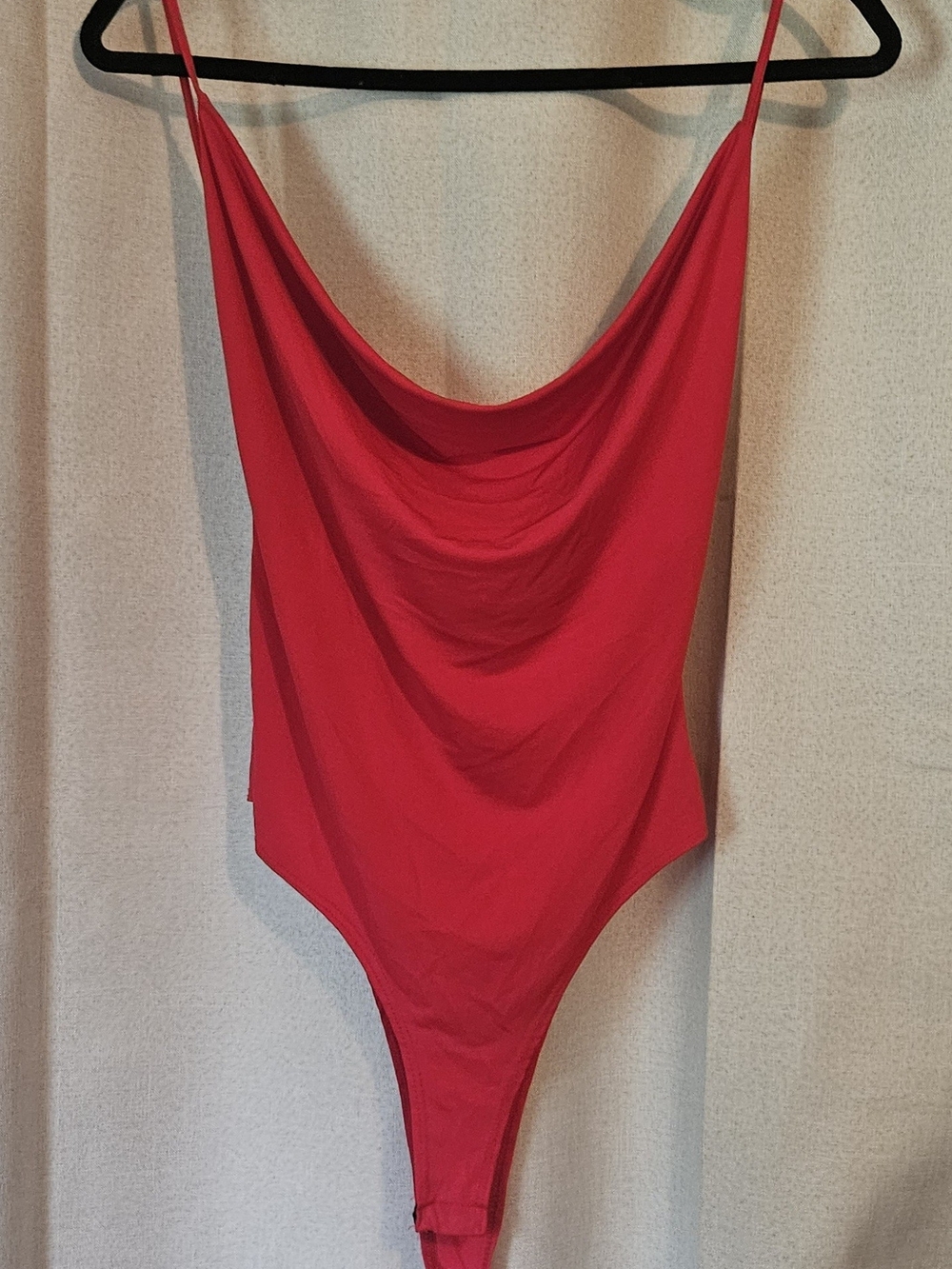 Red Cowl Neck Bodysuit - Women's Sleeveless Top